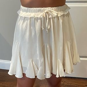 Cream Mini Ruffle Skirt